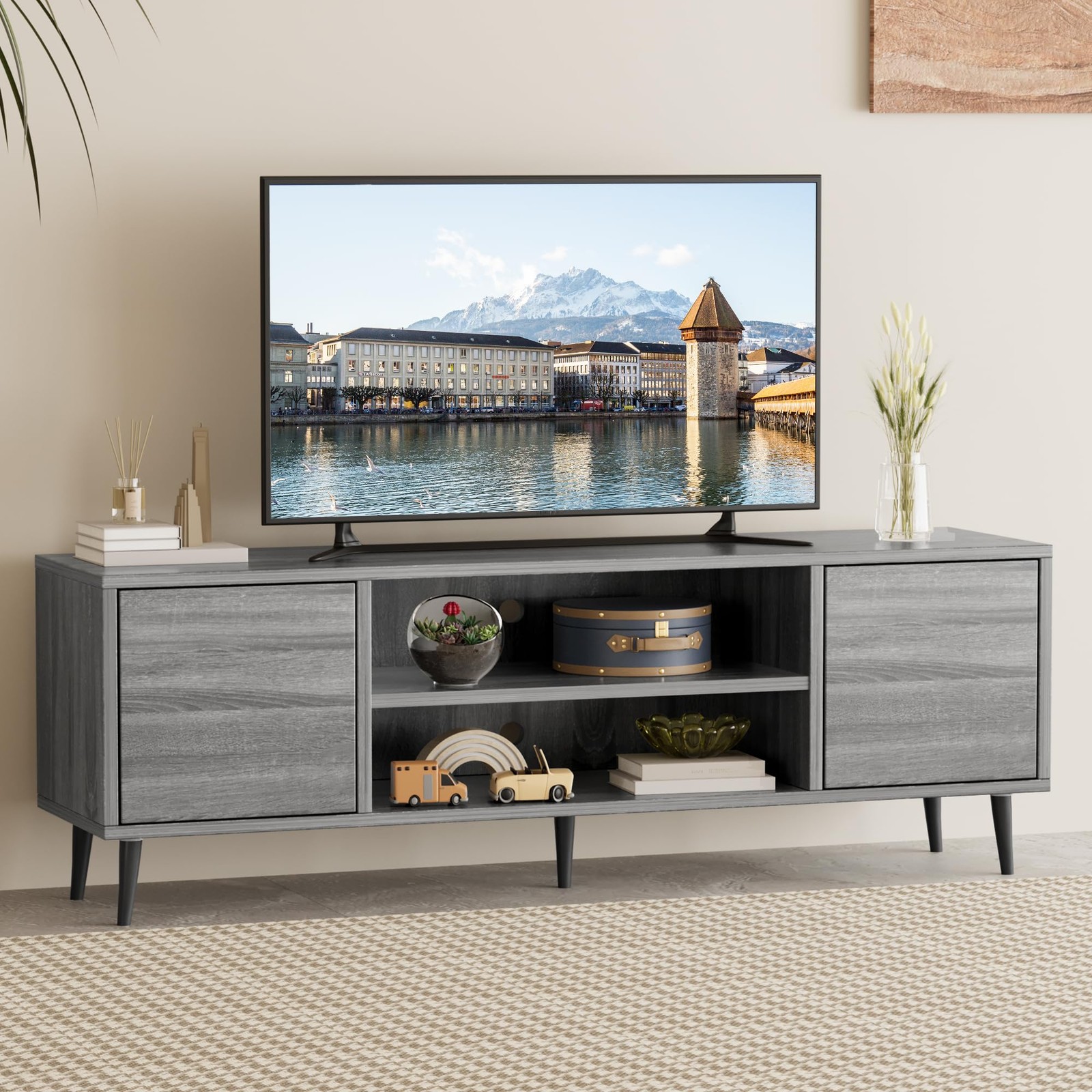 For 65 Inch Tv, Entertainment Center With Storage...