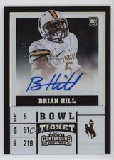 2017 Panini Contenders Draft Picks Bowl Ticket 63/99 Brian Hill #158 Auto 7eo