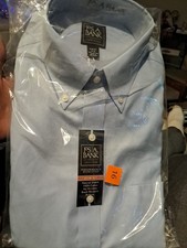 Jos A Bank 16 36 Slim Fit NEW Light Baby Blue Shirt Traveler Wrinkle Free