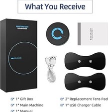 Tens Black Unit with 2 Pads,EMS Microcurrent Mini Massager Machine,Low Freque...