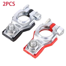 2x Car Battery Terminal Clamp Connectors Positive Negative Release Disconnect