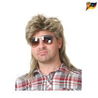 Blond Vokuhila Mullet Wig 80Er Jahre Lang Synthetisch Haar Wig Cosplay