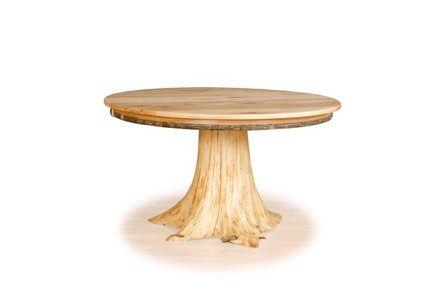 Rustic White Cedar Stump Dining Table With Hickory Top Amish - Dining Tables Made In Usa Rustic White Cedar Stump Dining Table With Hickory Top Amish - Dining Tables Made In Usa