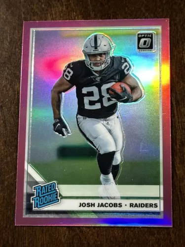Josh Jacobs 2019 Donruss Optic Rated Rookie Pink Prizm #158 (RC) Raiders