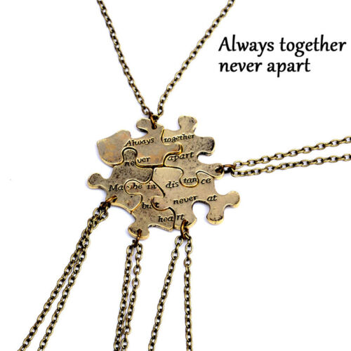 5PCS/1Set Interlocking Jigsaw Puzzle Pendant Necklace Best Friends Friendship.xh - Picture 1 of 6