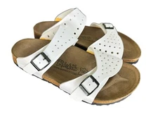 Birkenstock Birki’s Freeport White Sandals Two Strap 265 Size L 10 M 8 New