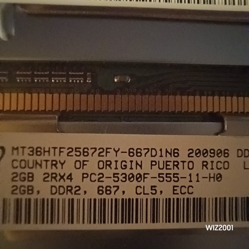 Lot 8x MICRON (6) 2GB & (2) 1GB PC2-5300F Memory ECC RAM SERVER HP - Picture 7 of 11