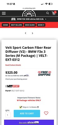 Velt Sport Carbon fiber Rear diffuser 