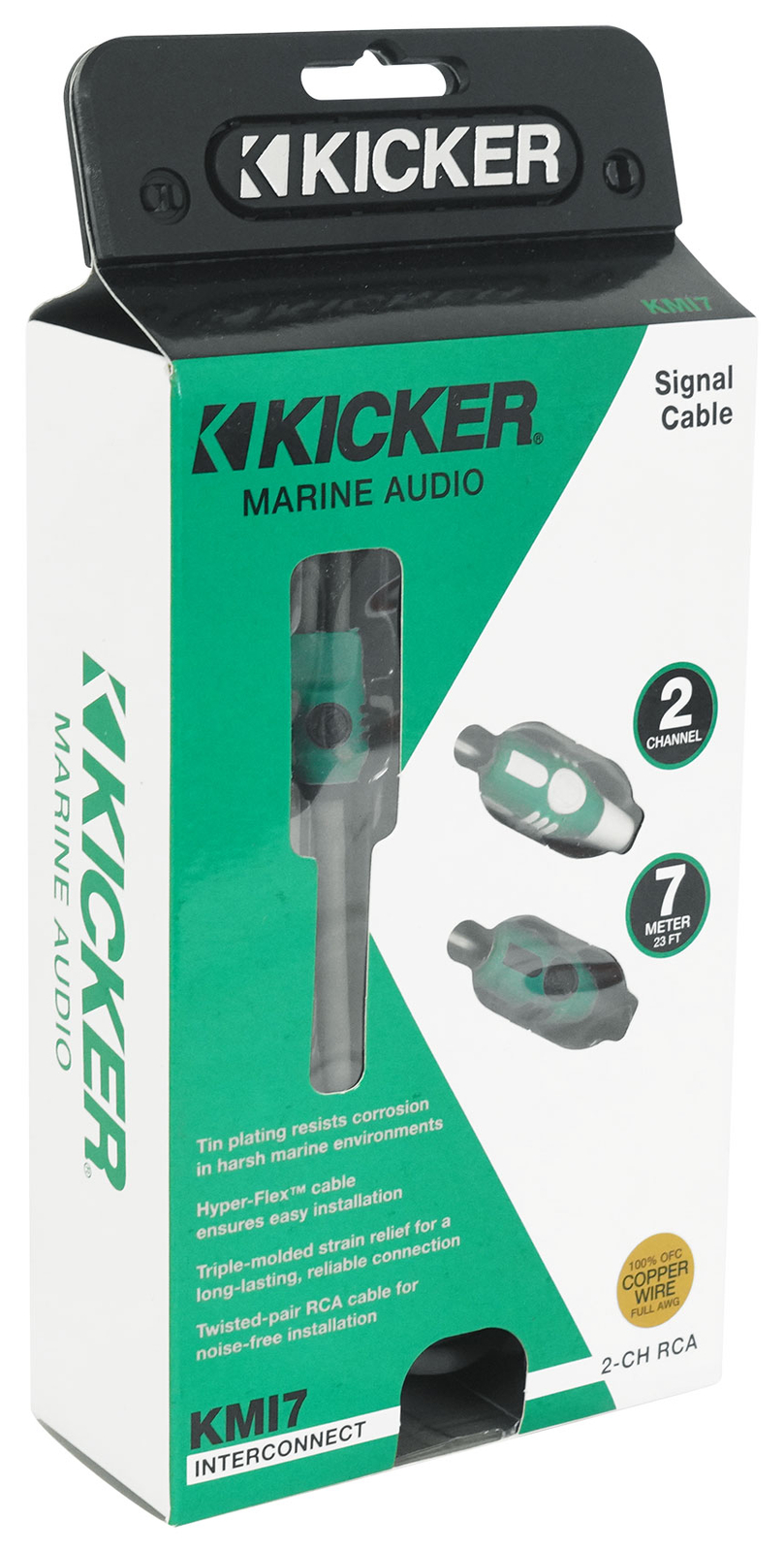 Морской 2-канальный аудиосигнальный кабель OFC RCA KICKER 47KMI7 KMI7 длиной 23 фута 7 метров