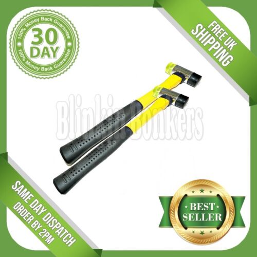 2 X FIBREGLASS MALLET 25MM SMALL NYLON RUBBER HEAD SOFT FACE HAMMER HANDLE SHAFT - Picture 1 of 4
