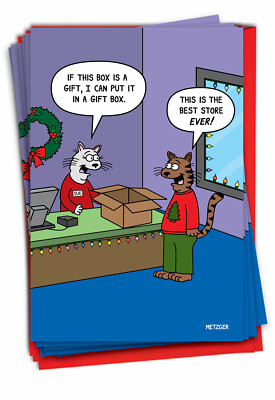 12 Funny Greeting Cards Set 5''x7'' w/ Envelopes(1 Design) Best Store Ever