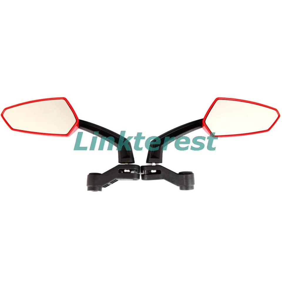 ESPEJOS RETROVISORES LATERALES UNIVERSALES NEGROS ROJOS MOTO 8-10MM PARA KAWASAKI SUZUKI Foto 3 de 4