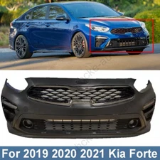 Front Bumper Cover Fascia Grille Kit w/Fog Light For 2019-2021 Kia Forte