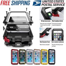 Shockproof Aluminum Glass Metal Full Case Cover For iPhone 6 6S 7 Plus 5 5S SE