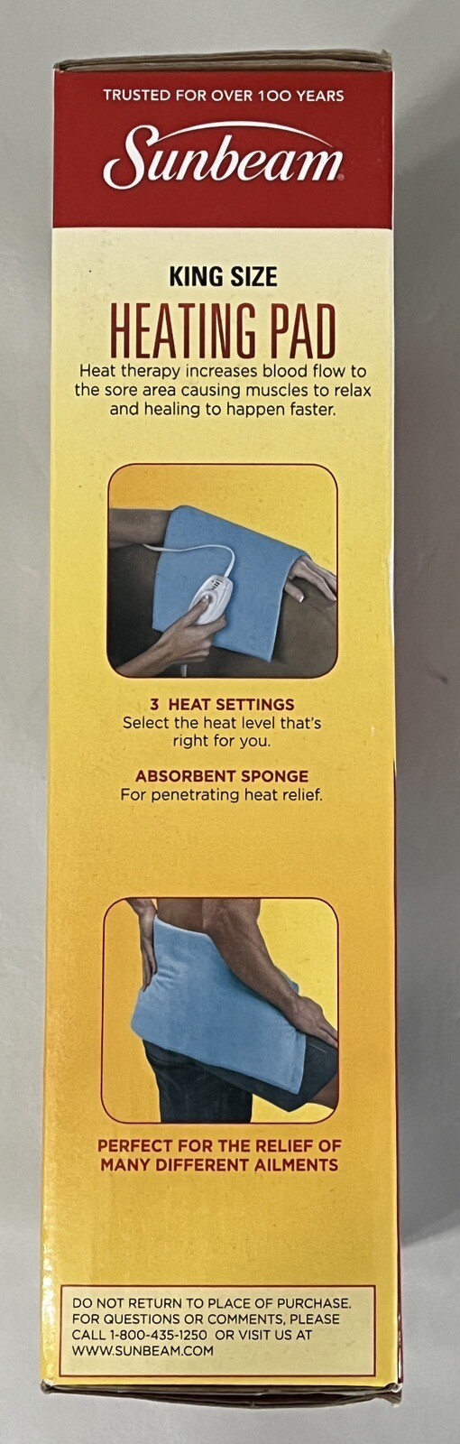 Sunbeam Advanced Heat Heating Pad King Size 12x24 inches. New eBay