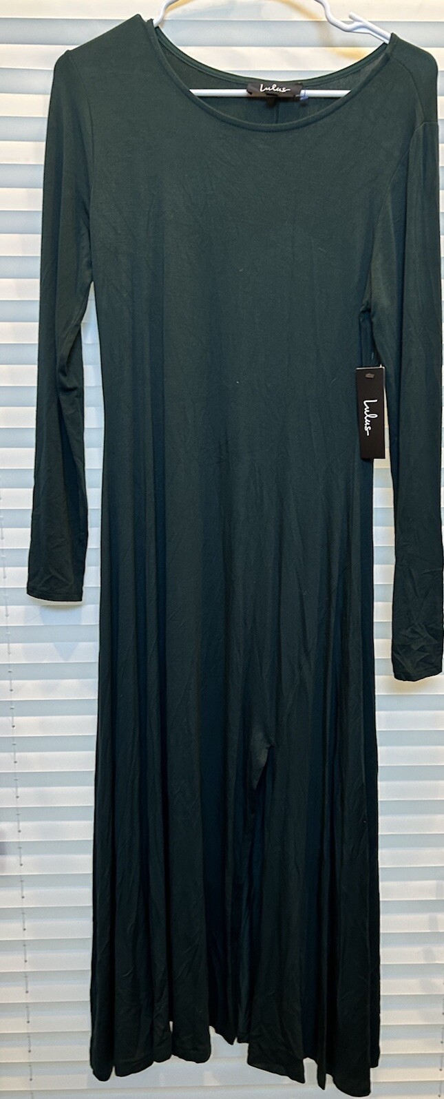 Lulus Long Sleeve Green Maxi Dress New With Tags Medium Cotton