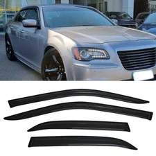 Fit 2011-2023 Chrysler 300 Window Visors Sun Vent Shade Rain Wind Guards Smoke