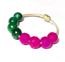 8 Pcs. Green And Pink Aventurine Gemstone Big Hole Beads Large Hole Beads 14mm