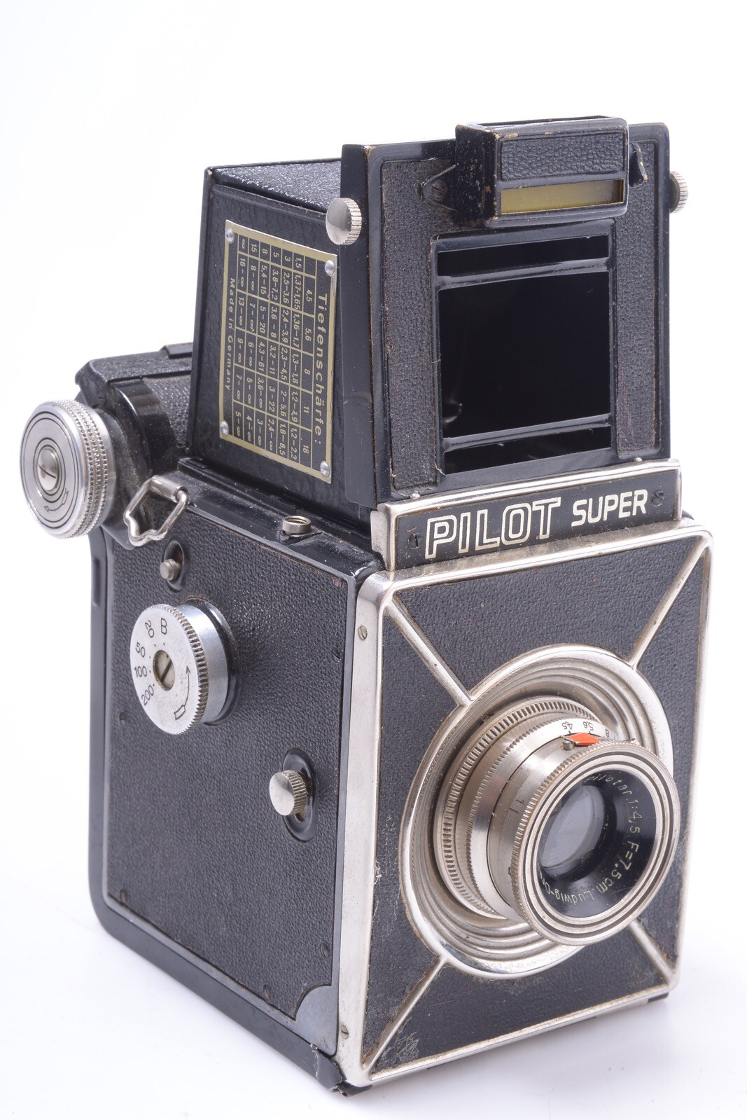 ✓ KW PILOT SUPER 6X6 120 ROLL FILM CAMERA W/ LUDWIG PILOTAR 75MM