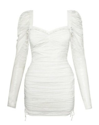 Vs love for lemons sheer/lace fitted mini dress nEW size small white | eBay