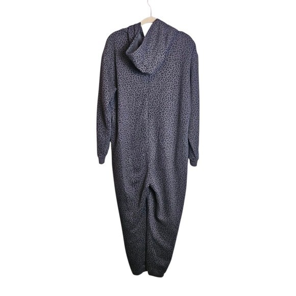 Fabletics Gray Leopard Print Fleece Jumpsuit - image 3