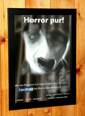 2002 Fatal Frame / Project Zero Rare Small Poster / Vintage Ad Page Framed PS2.