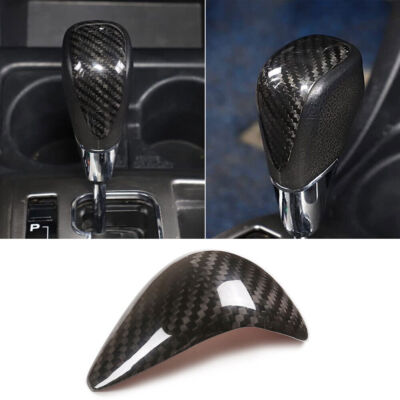 Real Carbon Fiber Gear Shift Knob Decor Cover For T@yota T@coma /Alphard 2011-15