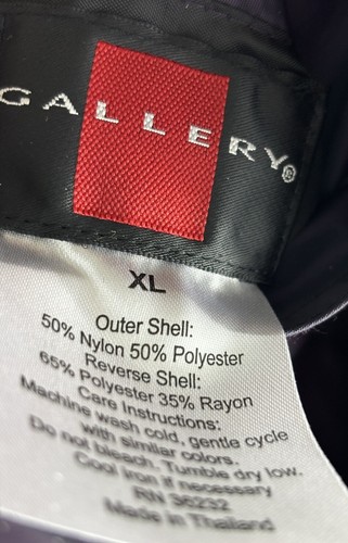 Gallery Women Water Resistant Rain Jacket XL Purple Black Lining Reversible NWT - Picture 6 of 23
