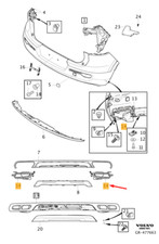 VOLVO XC40 Stoßstange hinten links Abdeckung Auspuffblende Rahmen 32296040 NEU ORIGINAL