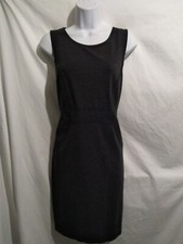 Ann Taylor Loft Size 8 Charcoal Gray Sleeveless Tank Style Dress