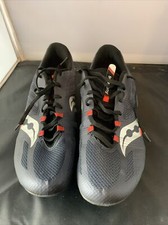 Size 10 Men  s Saucony Vendetta 3 Black - S29073-1 Running Track Shoes Spike AJ