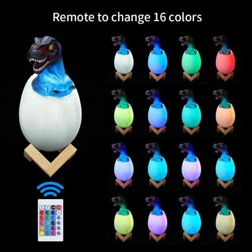 Dinosaur Egg LED Night Lights Remote Control 16 Colors Table Lamp As Gift RC1324 - Picture 13 of 18