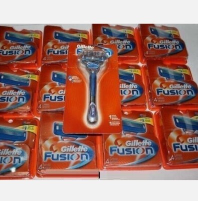 49 GILLETTE FUSION Men's Manual Razor Blades Refill Cartridges Shaver Handle 4 8