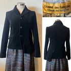 Comme des Garcons Black Velvet SB Asymmetrical Blazer/Jacket, Part Lined S