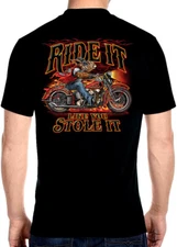 Mens Patriotic Ride It Like You Stole It Motorcycle Biker Tee Shirt