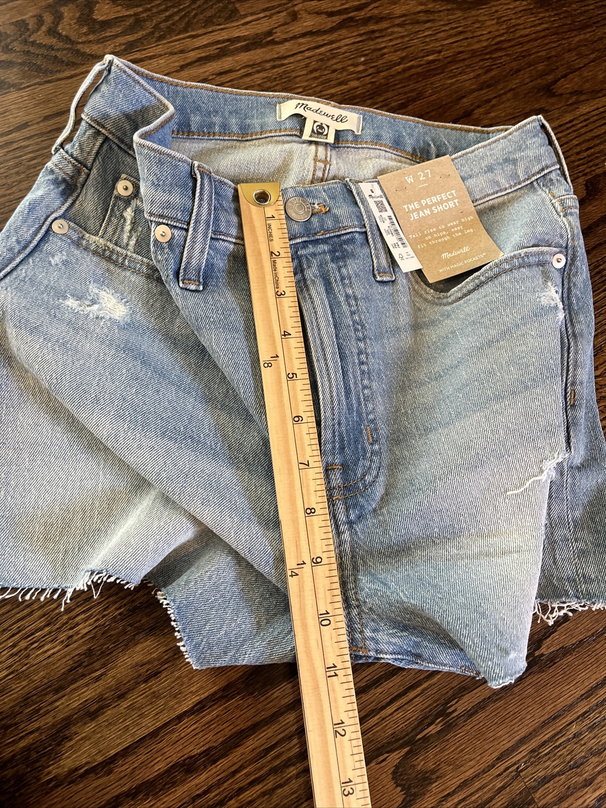 NEW Madewell The Perfect Jean Shorts Denim Womens Sz 27 NF039 With Magic Pockets - View 8