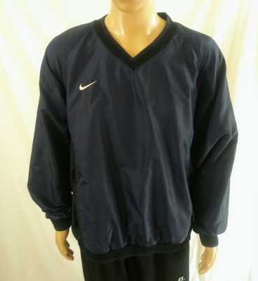 Vintage NIKE Team Blue V-Neck Pullover Windbreaker Jacket - Mens XL | eBay