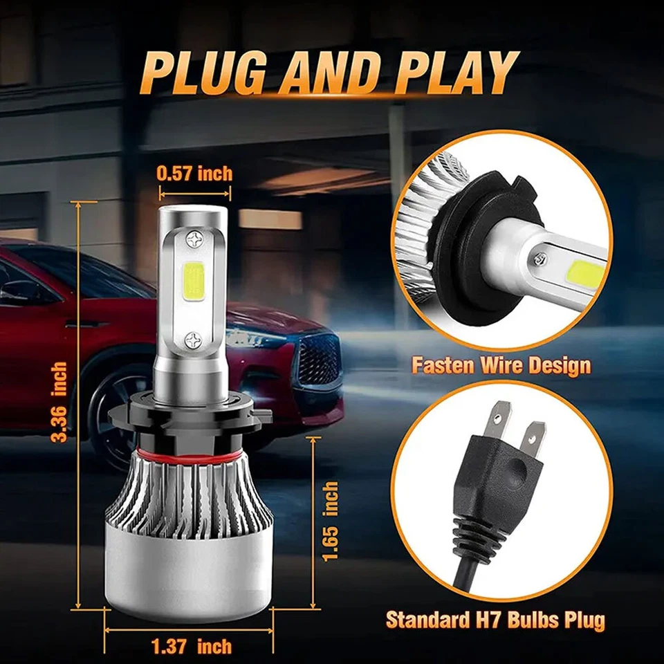Kit de faróis de LED H4 9003 6000K lâmpadas de feixe alto/baixo para Toyota 4Runner 1996-2002 - Imagem 2 de 4