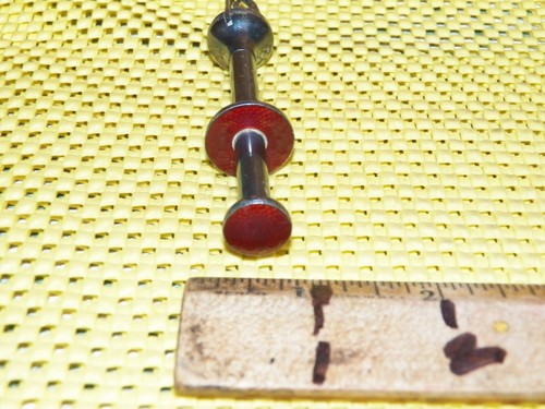 Vintage A. SCHARNING NORWAY Silverplated Red Guilloche Enamel Olive Sugar Tongs - Picture 3 of 3