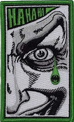 Joker Tear HA HA HA 4'' Tall Embroidered Iron on Patch