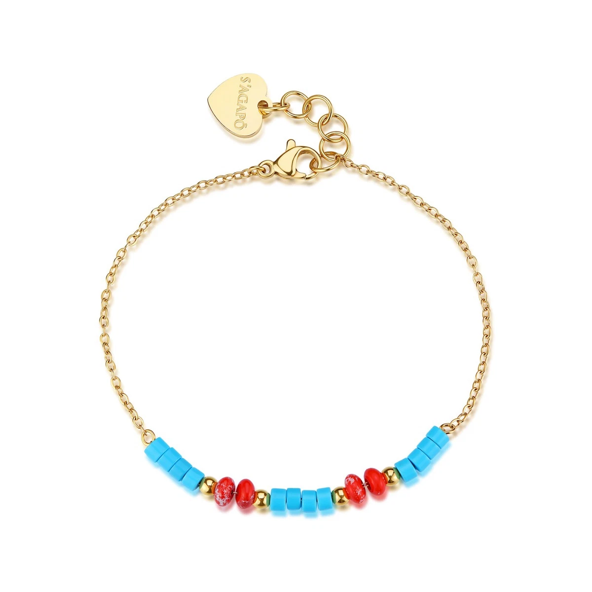 Unique Gems Bracciale Donna In Acciaio Inox Con Pietra Turchese - 4mm - Regolabile 16-20 Cm - Ipoallergenico