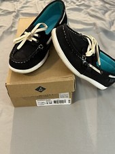 SPERRY TOP-SIDER SHORESIDER BLACK SLIP ON SHOES LOAFERS WOMENS 6 M