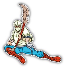 Fighting Ninja Cartoon Car Bumper Sticker Decal - ''SIZES''