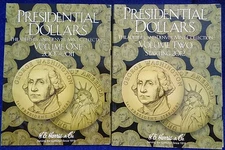 HE Harris Presidential Dollars P&D VOL #1 & #2 2007-2017 Coin Folders Album Book