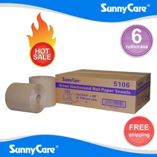 SunnyCare® #5106 Hardwound Paper Roll Towels, 8" x 800`,Brown, 6 Rolls per Case