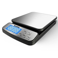 Digitale Paketwaage 50kg/1g Postwaage LCD Anzeige inkl. Batterien Silber