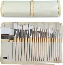 Paint Brushes Set of 24 Pieces Wooden Handles with Large, Multicolor
