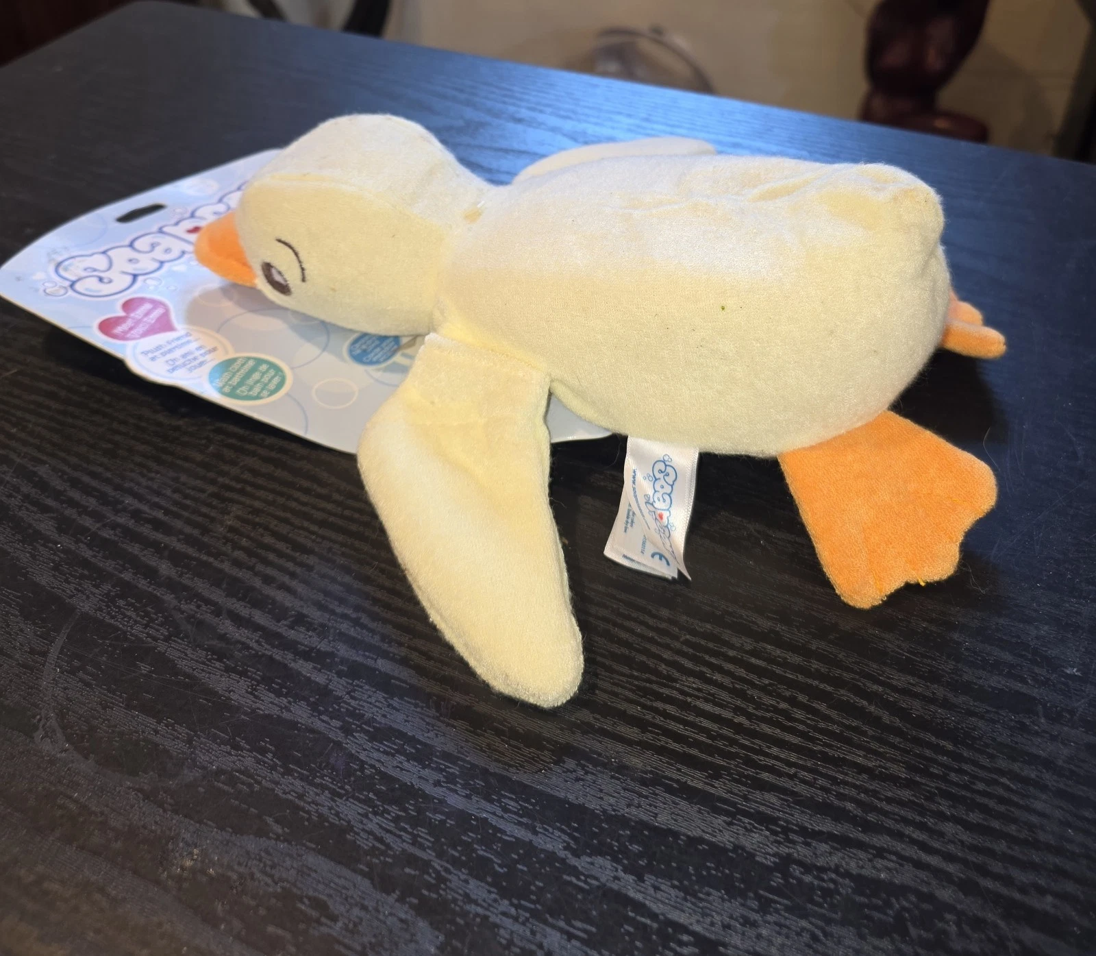 New SoapSox Kids Emma The Duck Terry Cloth Stuffed Bath Toy Sponge Yellow