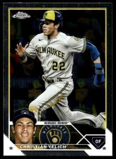 Christian Yelich 2023 Topps Chrome #109 Brewers MLB READ FREE SHIP AutographDen