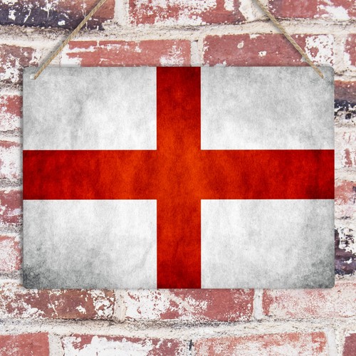 St Georges Cross England Flag Metal Wall Sign Vintage Door Plaque Man Cave Bar - Picture 7 of 16